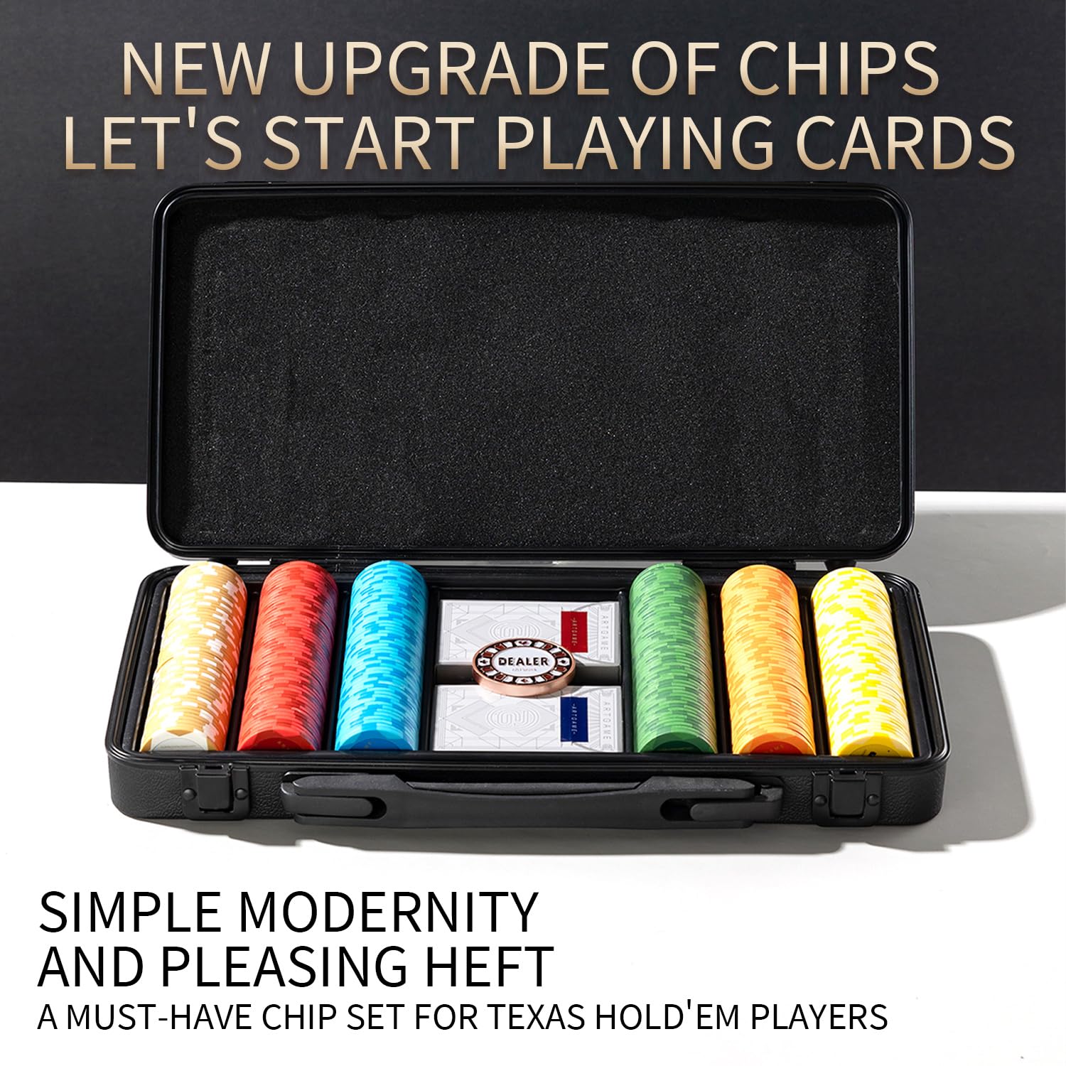 Amazon.com: ARTGAME 14g Clay Poker Chips Set for Texas Hold'em